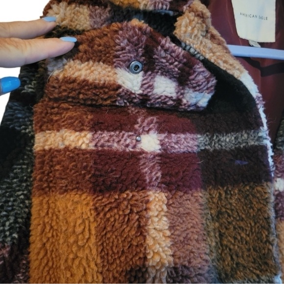 American Eagle Sherp Plaid shacket Size XS - Picture 3 of 7